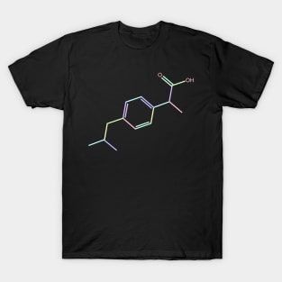 Ibuprofen Kawaii Pastel Rainbow Molecule T-Shirt
